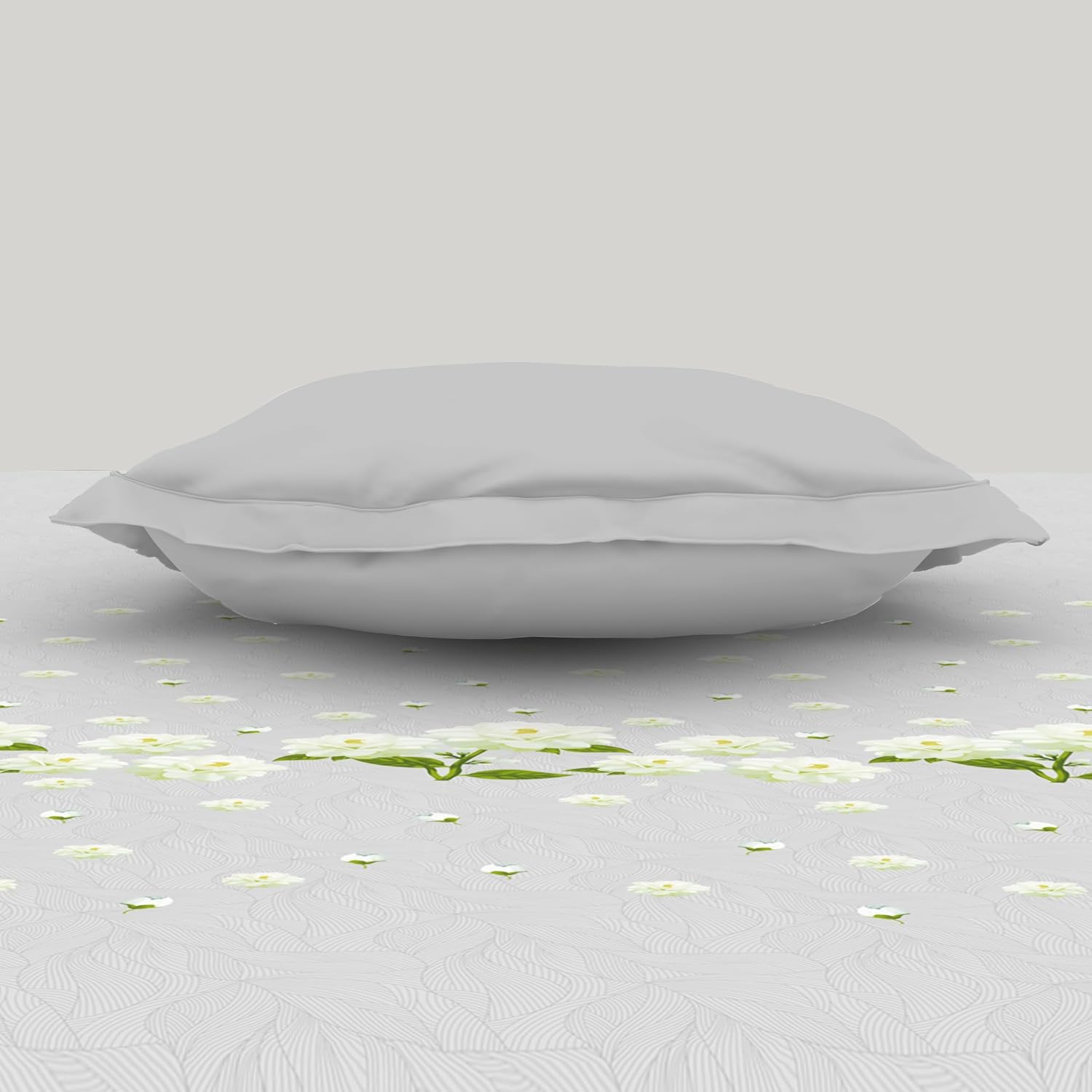 Single Bedsheet With 2 Pillow Covers (Size 60 X 88 Inches) Light Grey | 144 Thread Count Lightweight, Soft, Skin Friendly - Everyday Use Cotton Bedsheet
