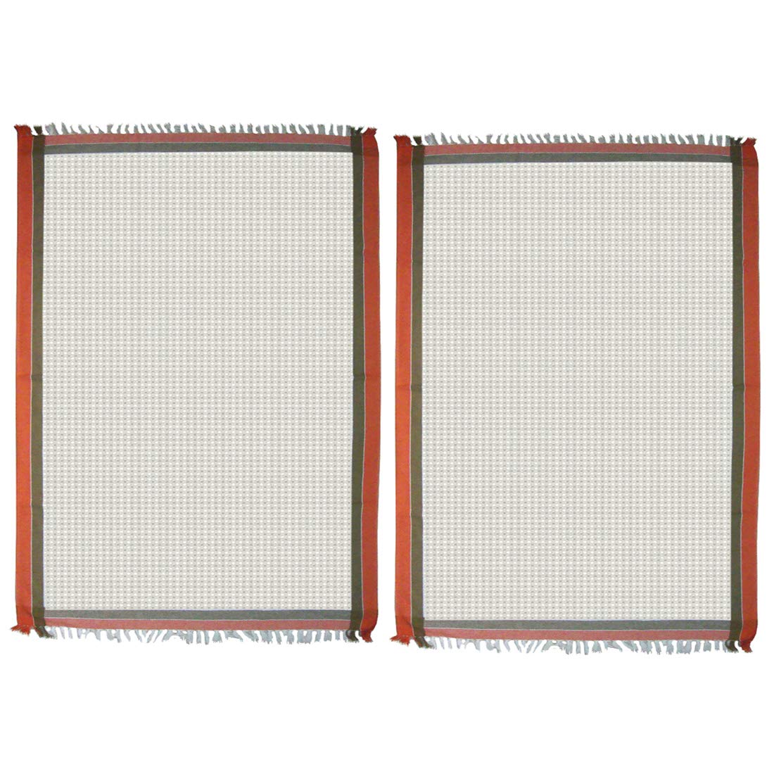 Athom Trendz Living Light Weight Cotton Premium Waffle Border Bath Towel 480 Gsm | Pack Of 2 (Blue)