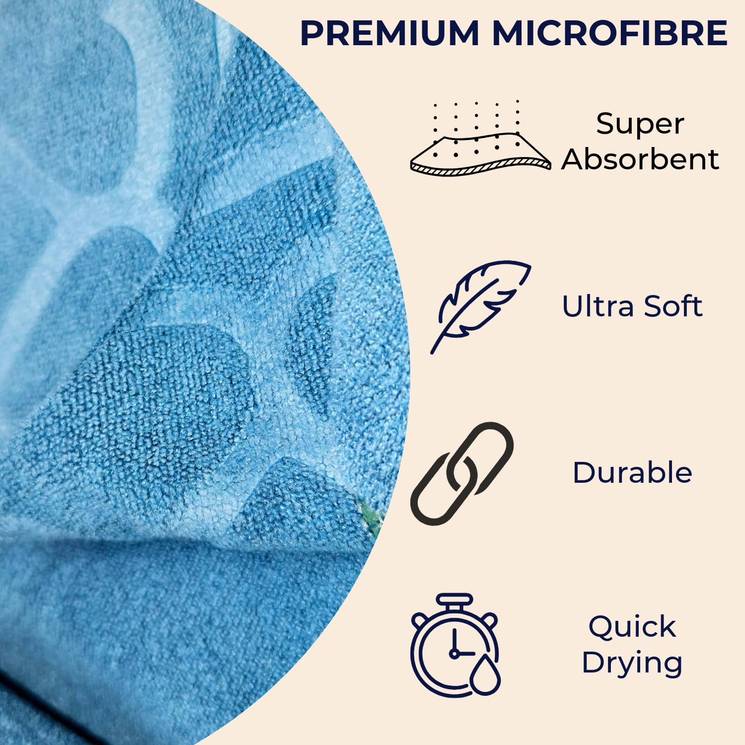 Nive Home Linens Microfiber Bath Towel 400 Gsm | Self Design, Ultra Soft, Super Absorbent, Quick Dry (Teal)