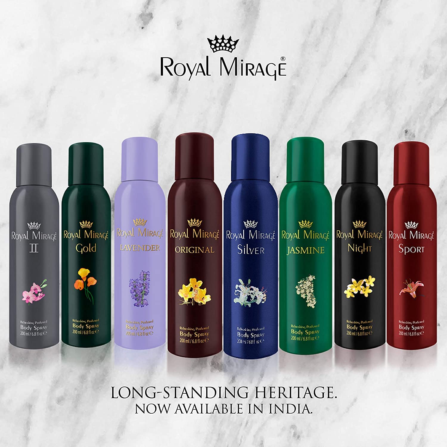 Royal Mirage Silver Refreshing Perfumed Body Spray 200ml 6.8 Fl.oz. Unisex Fragrance | Long Lasting