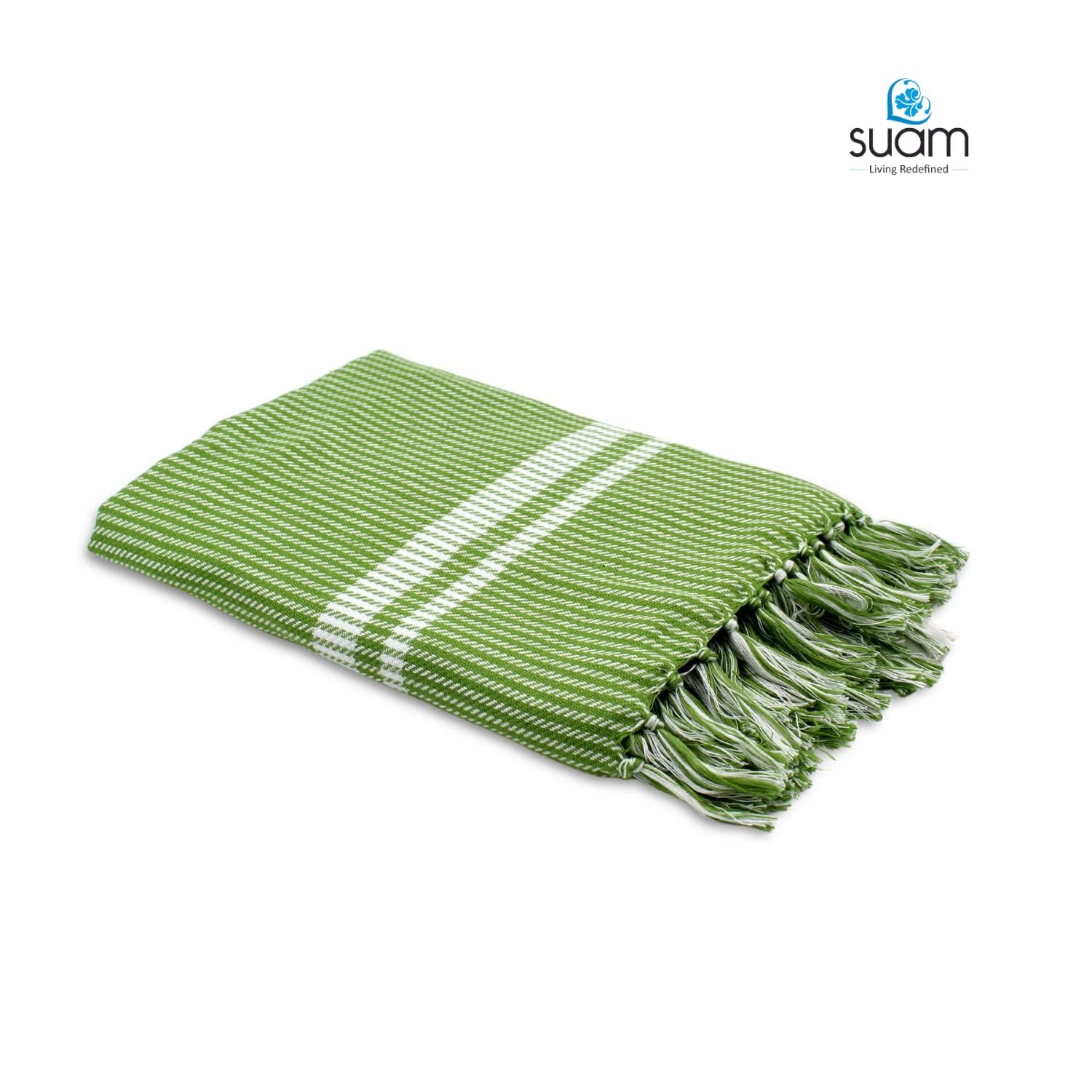 Suam Poppy Pure Cotton Towel 400 Gsm | Lightweight, Quick Dry 220 Tc Luxury Bath Towel For Beach & Gym (Flint Grey & Kelly Green)- Pack Of 2