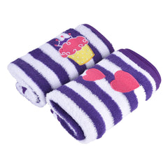 My Milestones 100% Cotton Hand Towel 400 Gsm | Ultra Soft Attractive Embroidery Appliques Cotton Soft, Absorbent Hand Towel Perfect For Face (Set Of 2)- Purple/White