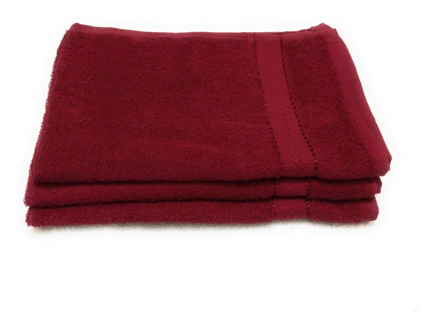 Cotton Colors Cotton Large Size Hand Towel 600 Gsm (Maroon) - Pack Of 3