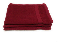 Cotton Colors Cotton Large Size Hand Towel 600 Gsm (Maroon) - Pack Of 3
