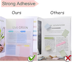 250 Sheets Colorful Transparent Sticky Notes – 5 Pads | Writable & Waterproof, Aesthetic Sticky