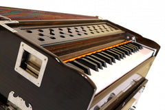 Portable Folding Harmonium With Coupler & Free Carry Bag - 7 Fold Bellow, 42 Keys, 3.5 Octaves, 9 Stopper, Two Reeds (Base- Male)