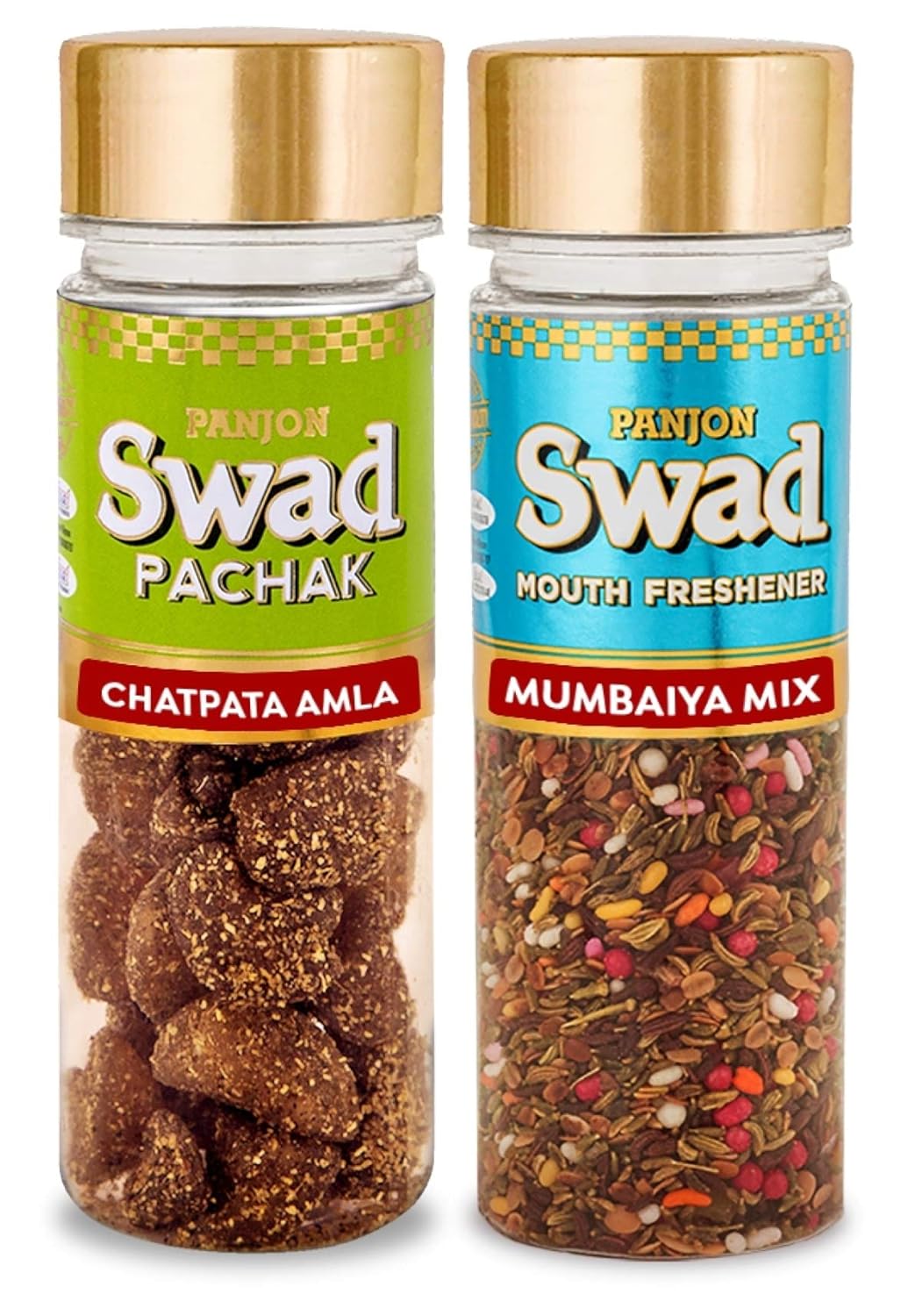 Panjon Swad Chatpata Amla & Mumbaiya Mix Mouth Fresheners 245gm, 2 Bottles