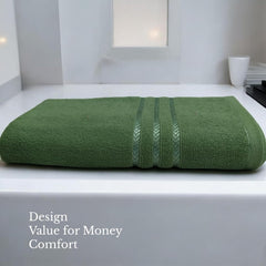 100% Cotton Bath Towel 450 Gsm | Large Size Soft & Absorbent Sport & Beach Bath Towel (Bottle Green)