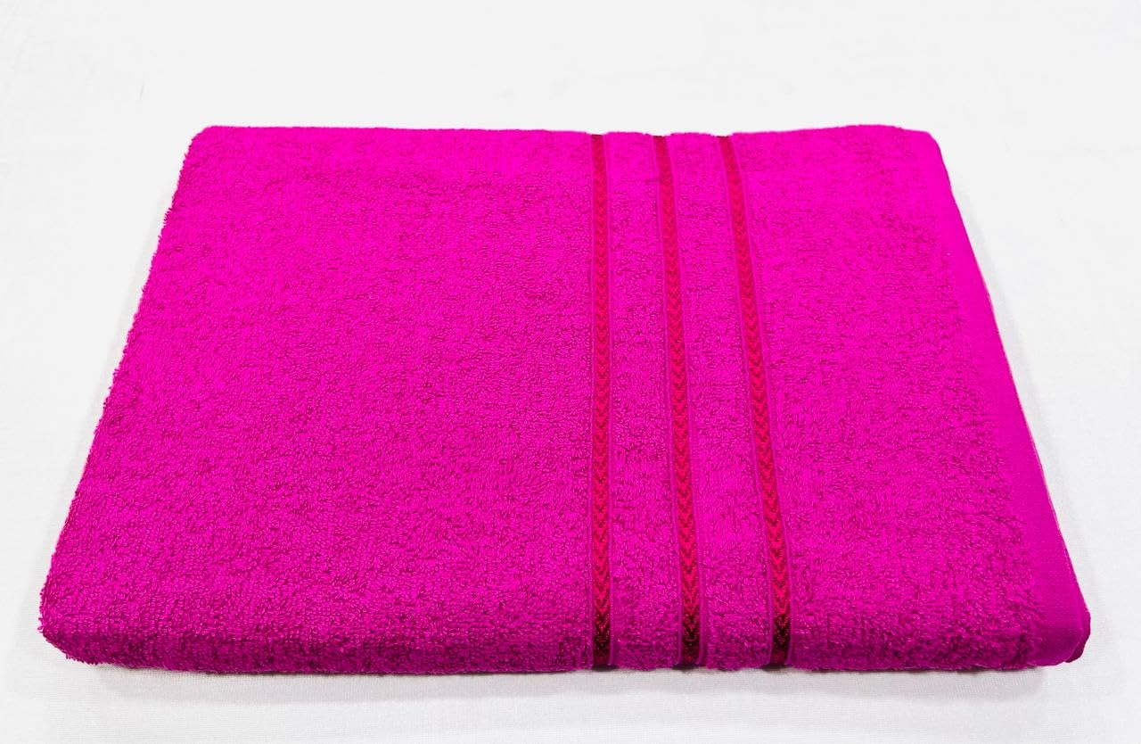 Bombay Dyeing Flora Large Size Bath Towel 500 Gsm (Dark Pink)