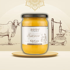 Premium A2 Gir Cow Ghee By Arvachin | Bilona Method Grassfed Cultured Traditional Desi Ghee For Muscles | (500ml) 16.9 Ounce | Jar Pack