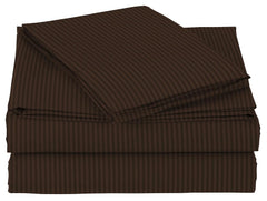 Elastic Fitted Double Bedsheets With 2 King Size Pillow Covers - 72x78+10 Inches, Brown | Double Bed With All Around Elastic 220 Thread Count Super Soft