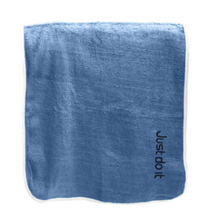 Housse Premium Soft Microfiber Embroidery Bath Towel 350 Gsm | Soft Absorbent Quick-Drying Sweat Towel (Just Do It - Dark Blue)