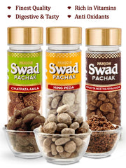 Panjon Swad Pachak Hing Peda, Chatpata Amla & Khatta Meetha Khajoor 365gm, (120gm *3 Bottles)
