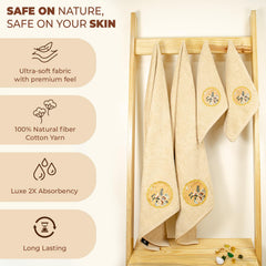 Akiko Home Prima Dream 100% Cotton 2 Bath & 2 Hand Towel 1400 Gsm | Soft, Absorbent & Durable, Cotton Bath & Hand Towel | Pack Of 4 (Beige)