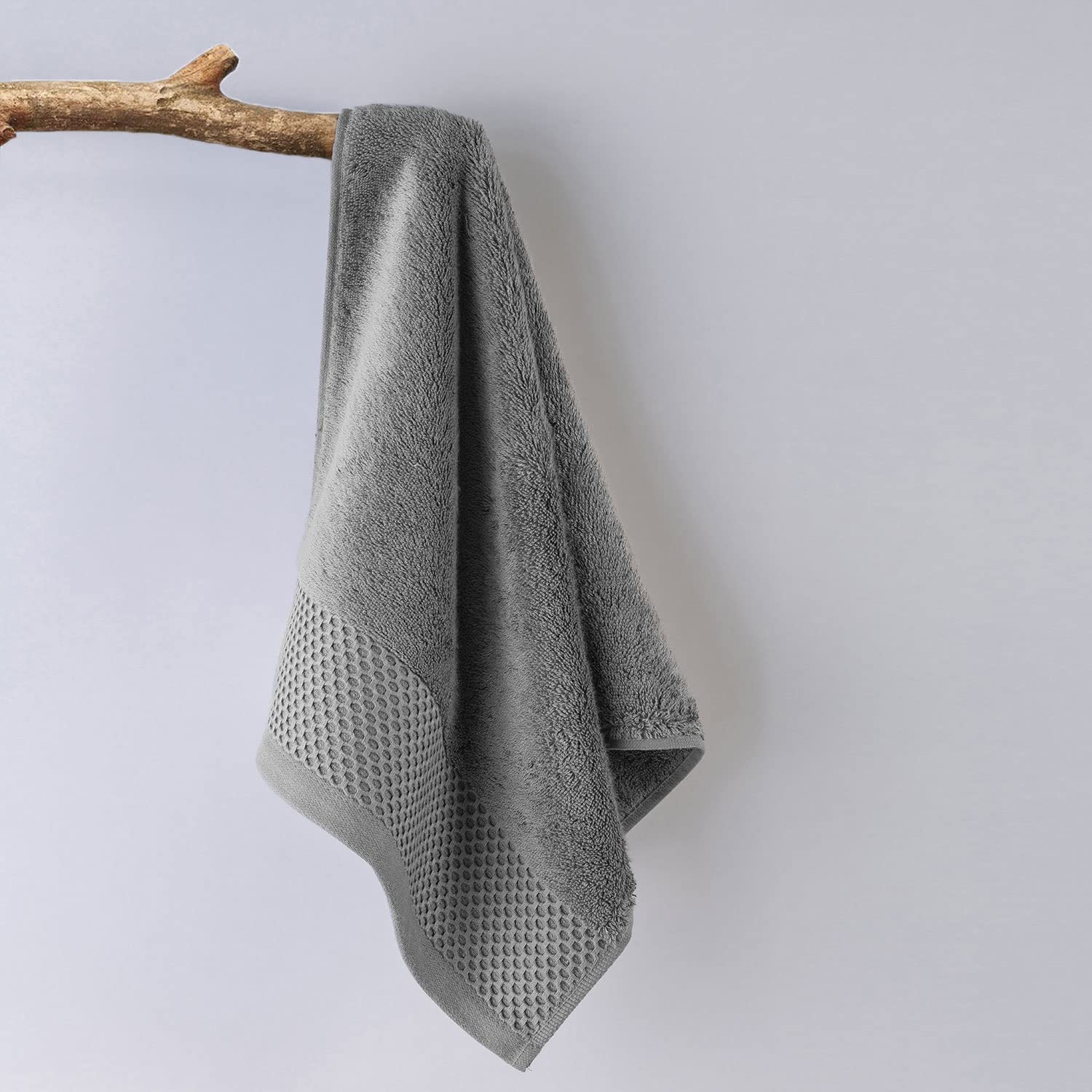 Spread Spain Hand Towels 500 Gsm | Micro Modal Large Size Highly Absorbent Soft Quick Dry Hand Towel (Grey) - 2 Pcs
