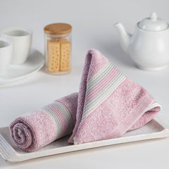 Spread Spain Water & Soil Face Towel 300 Gsm | Luxurious Blend Of Cotton & Bamboo Fiber Face Towel Ultra-Absorbent, Quick-Drying & Skin-Friendly (Pink) - Pack Of 2