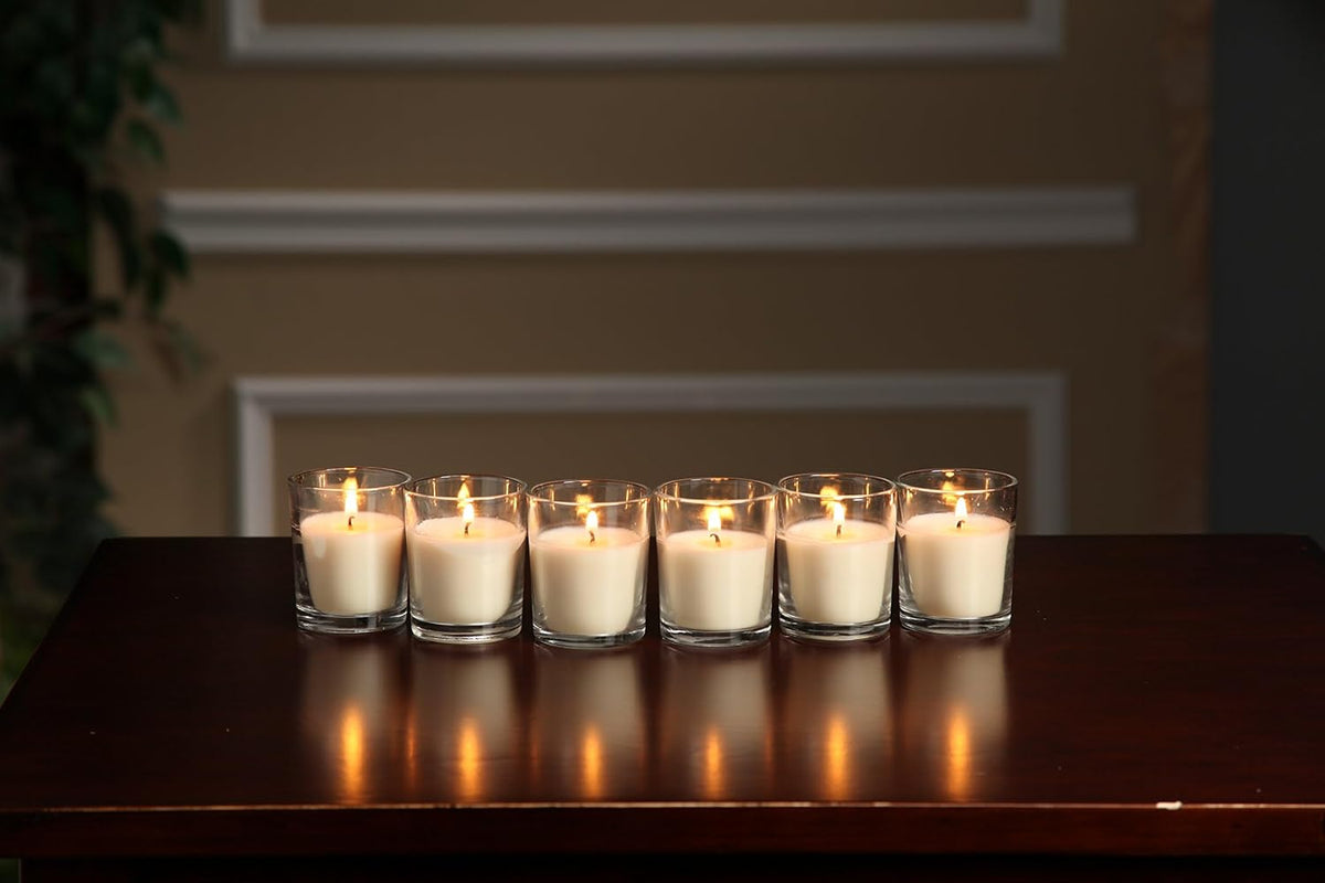 VOTIVE GLASS UNSCENTED 6 CANDLES | PERFECT FOR ANY ROOM & EVENTS CANDLES DECOR