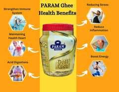 100% Pure Desi Ghee By Param Premium | Naturally Desi Ghee With Rich Aroma For Better Digestion & Immunity Good For Health | 400ml Litre (200ml * 2) 13.5 Ounce | Jar Pack