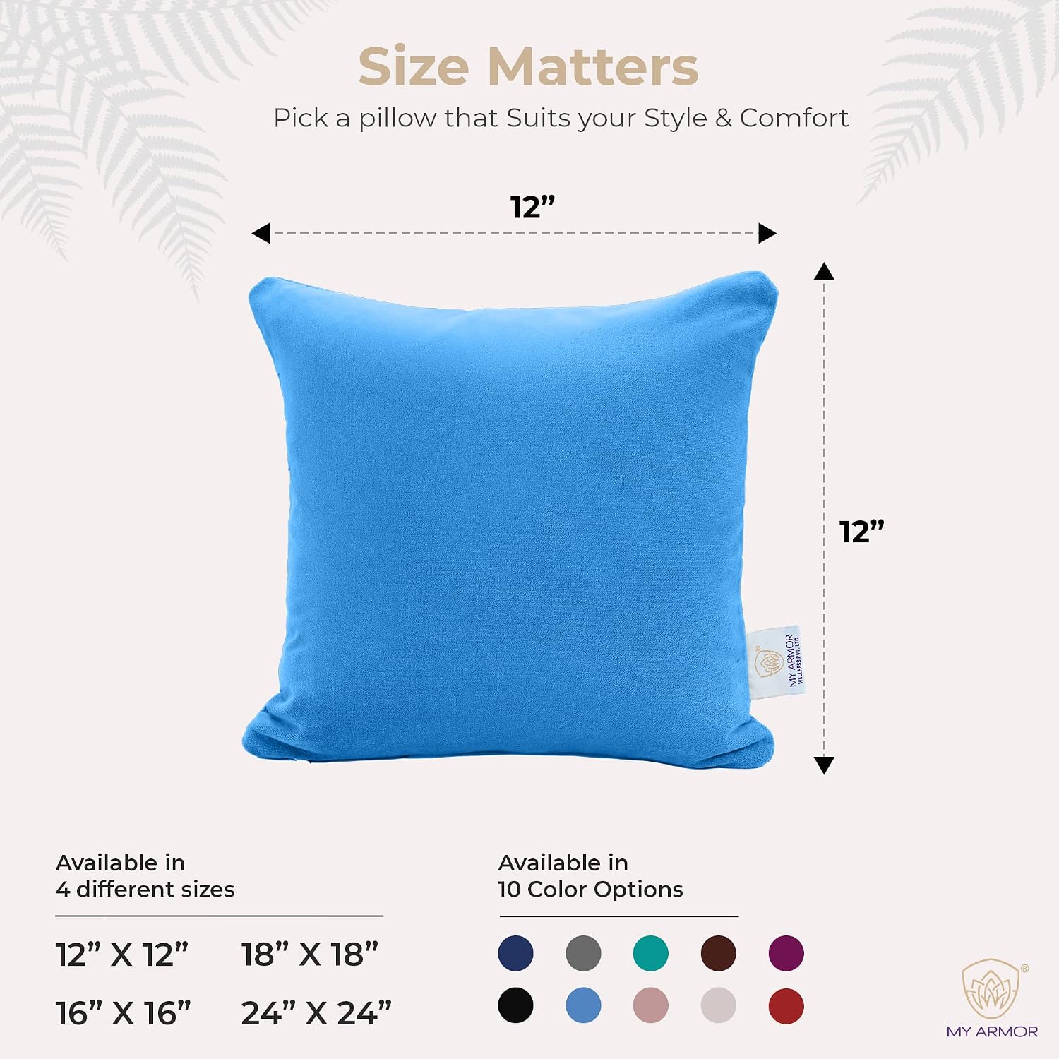 Microfiber Square Pillow, Cushion For Sofa, Car & Decoration, Sky Blue - 12 X 12 Inch | Throw Pillow, Back & Neck Support, Hypoallergenic, Washable, Sky Blue Velvet Cover - Pack Of 5