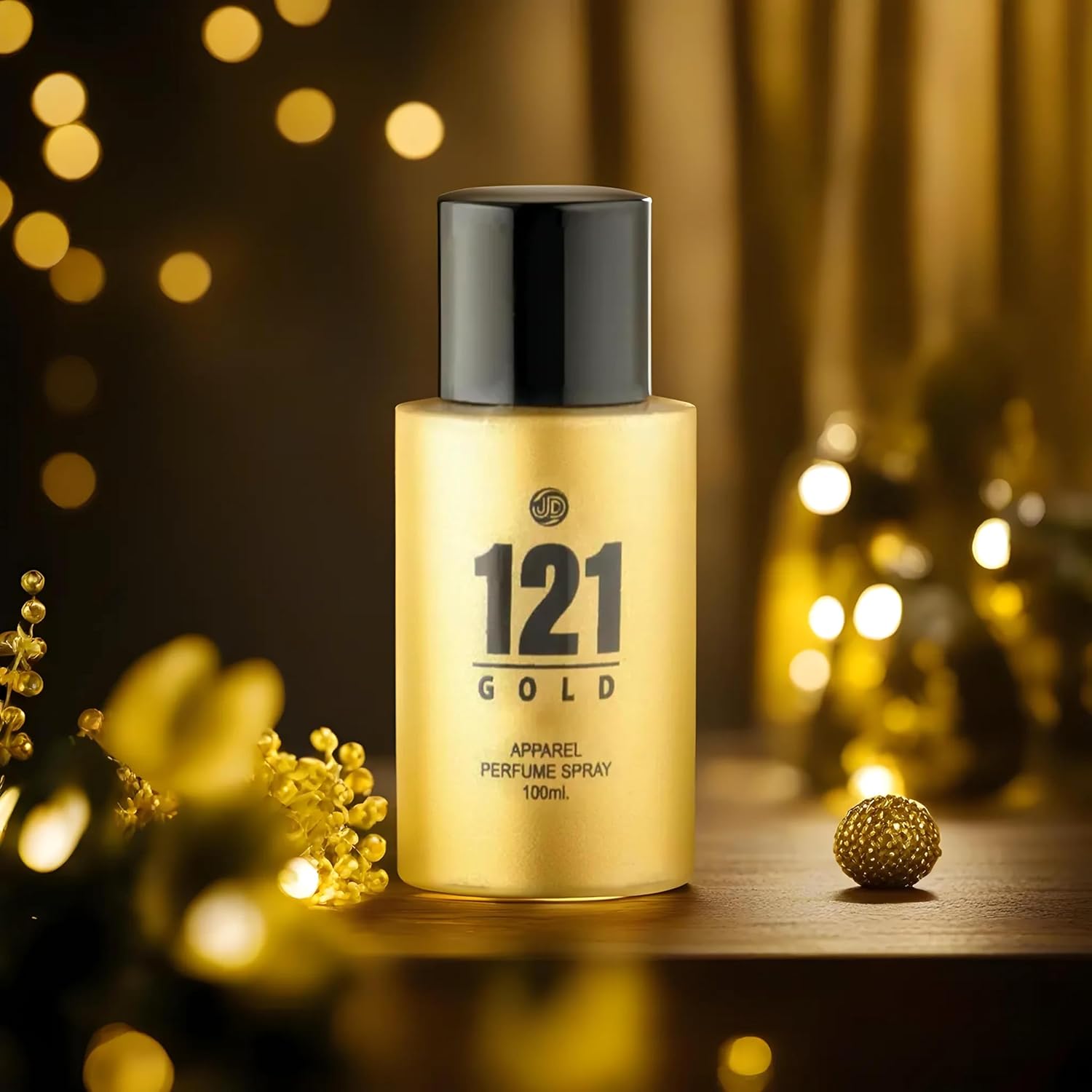 JD International 121 Gold Apparel Unisex Perfume With Long Lasting Fragrance - 100ml, 3.4 Fl.oz. | Perfume For Men & Women