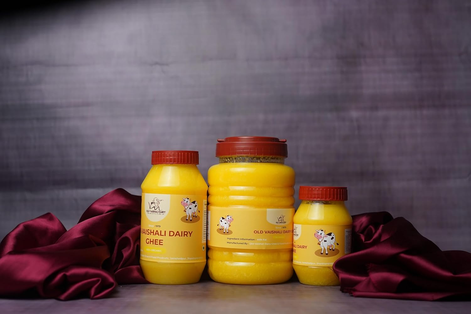 Pure Desi Cow Ghee By Old Vaishali Dairy | Natural & Healthy Indian Gir Cow Ghee Good For Roast Makhana | (500ml) 16.9 Ounce | Jar Pack