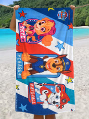 Athom Living Paw Patrol Cotton Bath Towel 300 Gsm | Soft & Skin-Friendly, Quick Absorbent, Lightweight, Durable, Easy Care Washable Towel