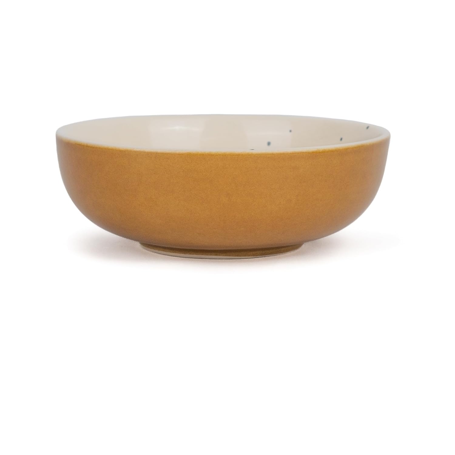 Ceramic Pasta Bowl Set Of 2 Pieces - 18cm, Brown Ivory, 800ml Each | Stoneware Ceramic Serving Bowls | Pasta Plate - Deep Plate | Ceramic Bowl With Glossy Finish - Pasta Serving Plate