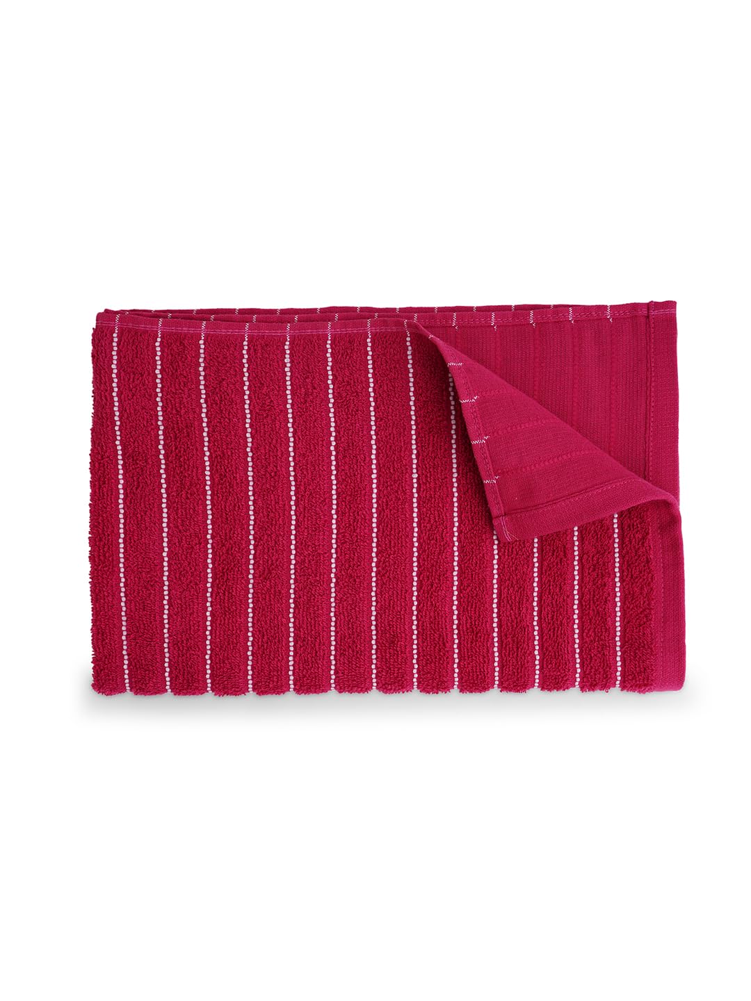 Welspun 2 In-1 100% Cotton 400 Gsm Bath Towel (Red)