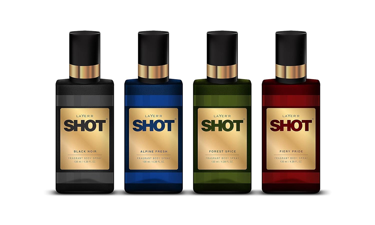 Layer'r Shot Fiery Pride | Long Lasting Body Spray 130ml 4.39 Fl.oz. | Perfect Fragrance For Gifting | For Men