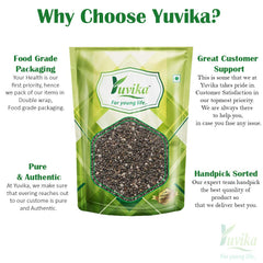 Yuvika Chia Seeds Omega 3 Anti Oxidant Gluten Free Salvia Hispanica, Loaded With Antioxidants | 400gm 0.8lbs