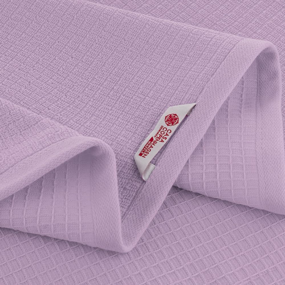 Casa Copenhagen Egyptian Cotton Waffle Large Bath Towel 500 Gsm (Purple Rose)