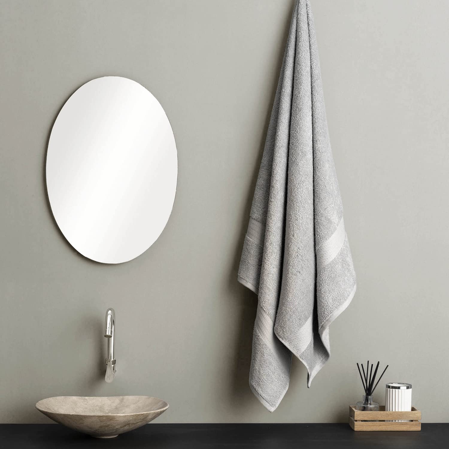 Ddecor Live Beautiful 100% Cotton Bath Towel 500 Gsm | Large Size Bath Towel Soft & Absorbent For Men & Women (Grey)