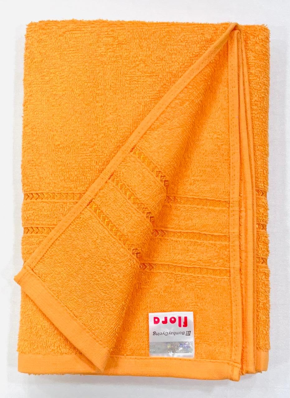 Bombay Dyeing Flora Small Size Bath Towel 500 Gsm - Orange