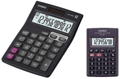Casio MJ-12SB Desktop Calculator & Casio HL-4A Portable Calculator, Extra Small Size