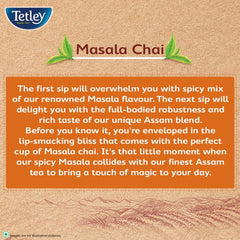 Tetley Masala Chai Flavored Tea - Pack Of 2 X 50 Tea Bags | Environment Friendly Tea Bags, Biodegradable - Caffeine Free, Plastic Free