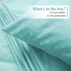 Cotton Flat Bedsheet For Double Bed With 2 Pillow Covers - 108x108 Inches, Turquoise | Ideal For Guest Houses, & Daily Home Use King Size Bed Sheet