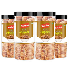 Premium Dried Afghani Anjeer By Yum Yum 1kg, (250gm*4) Each | Rich Source Of Fibre | Vitamins Calcium & Iron | Low In Calories And Fat Free | Non-gmo Dried Figs Jar Pack | 35.2 Ounce