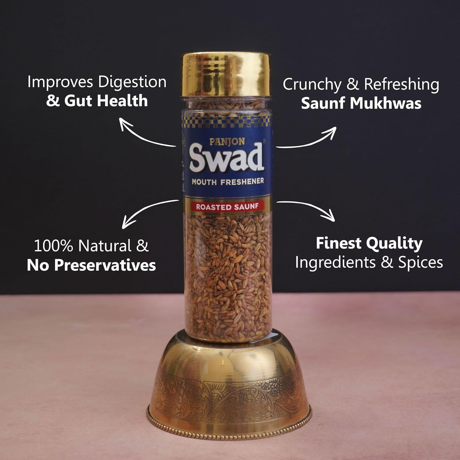 Panjon Swad Pachak Khatta Mitha Aam & Mukhwas Roasted Saunf 380gm, (190gm *2 Bottle)