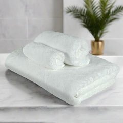 Heelium Bamboo Towel Set Bath, Hand & Face Towel 900 Gsm | Super Soft & Antibacterial Towel (White) - 3 Piece