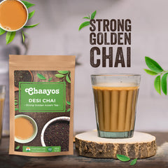 Chaayos Strong Golden Assam Tea - 400gm, 14.1 Ounce, 200 Cups | Premium Chai Patti Desi Chai - Assam Black CTC Tea | Caffeine Free