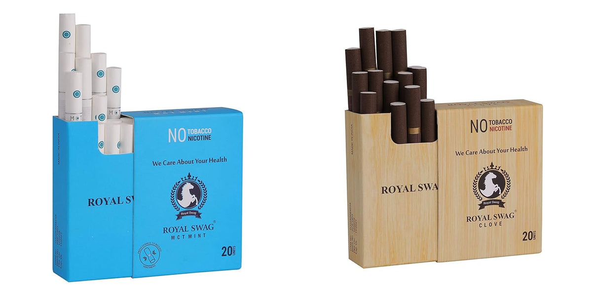 Royal Swag Ayurvedic Cigarette 20 Unit Pack Combo Clove & Mint Flavour Nicotine Free & Tobacco Free