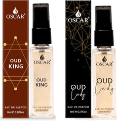 Oscar Oud King & Lady Mini Perfumes For Women 8ml 0.2 Fl.oz. Each X2 | Notes Of Musky & Floral | Long Lasting | Fresh Fragrance | Edp For Women & Girls