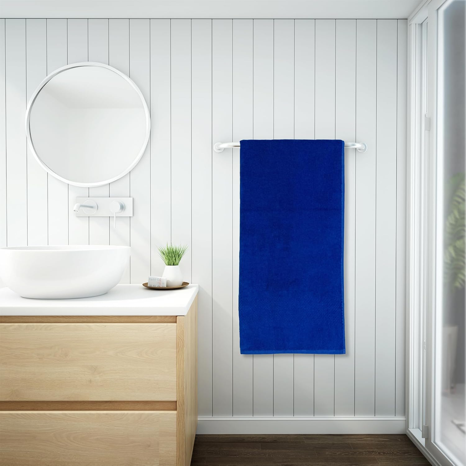 Spaces 100% Cotton Bath Towel 500 Gsm | Quick Dry Nano Spun Special Texture Bath Towels (Dark Blue)