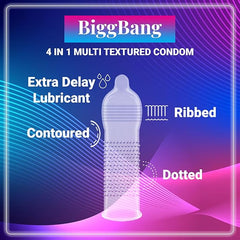 Notty Boy Dotted Ribbed Condoms With Delay Lubricant Extra Time Multi Textured Design - Pack Of 30