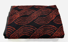 Bombay Dyeing Gama 450 Gsm | 100% Cotton Large Size Bath Towel Collection (Gama Large Swirl) - Black & Rust