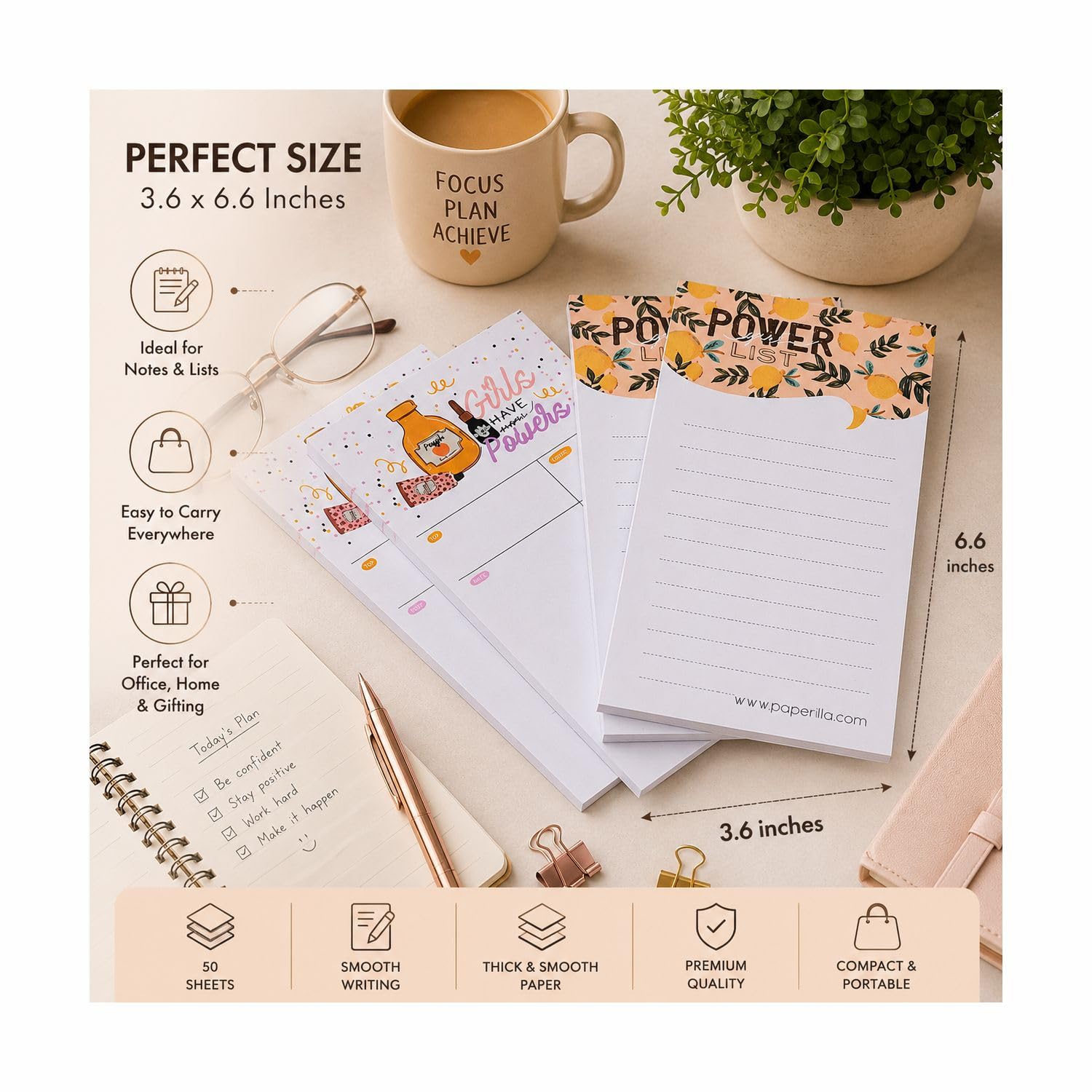 To Do List Daily Notepad Writing Pad For Students To Do List Journal | Set Of 4