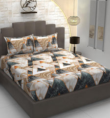 Cotton Premium Bedsheet For Double Bed With 2 Pillow Covers - 90 X 98 Inches, Multicolor | Traditional Printed - Soft, Breathable & Comfortable