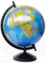 Educational Globe 10 Inch Height, 8 Inch Diameter Rotating World With Matte Finish Metal Arc & Base World Globe For Home Decor & Office Decor, Best Gift For Students, Pack Of 1