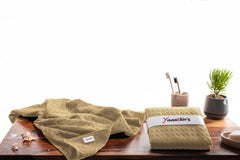 Yaanthiv'S Unisex Bath Towel Waffle Light Weight Quick Dry Towel For Bath, Travel, Gym, Beach, Pool, & Yoga 500 Gsm (Beige)