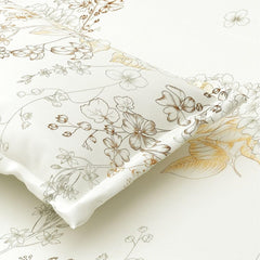 Super King Pure Cotton Bedsheet With 2 Pillow Covers | 108 × 108 Inches, Cream & Brown | Soft Breathable Floral Design Bedding | Comfortable Sleep All Year